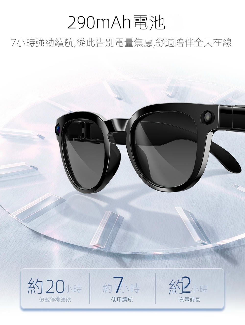 ai glasses 第一視角智能眼鏡 800 萬畫素錄影即時翻譯 輕量 38g 定向揚聲 商務出國日常通用