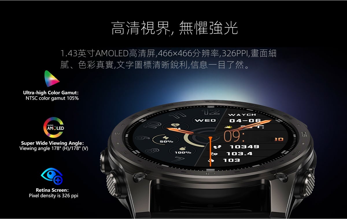 硬核戶外智慧手錶軍規級防摔防水led手電筒氣壓海拔監測電子指南針探險徒步馬拉松多功能運動手錶