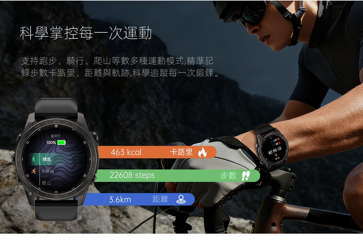 硬核戶外智慧手錶軍規級防摔防水led手電筒氣壓海拔監測電子指南針探險徒步馬拉松多功能運動手錶